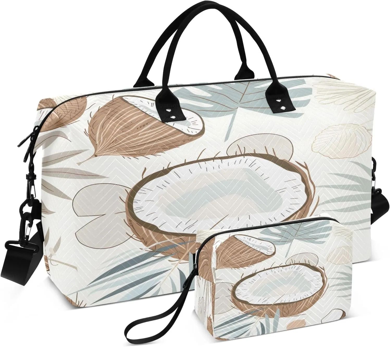 Coconut Fruit Travel Duffel Bags with Toiletry Bag for Travel Gym Yoga Weekender Bag