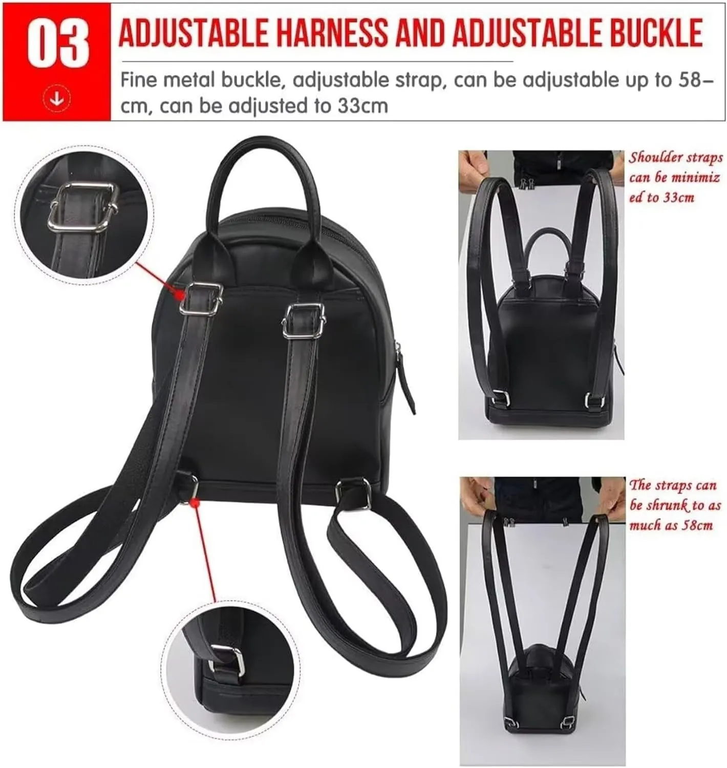 COEQINE Gothic Mini Backpack Purse for Women Black Butterfly Leather Bags For Women Birthday Christmas Party Shopping Bag Handbag With Front Zipper Pocket Portable Daypack