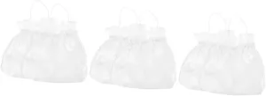 COHEALI Sets Bridal Handbag Set Wedding Bridal Tote Bags Flower Design Handbag Present Bag for Bridesmaid Wedding White Purse for Girls Pcs