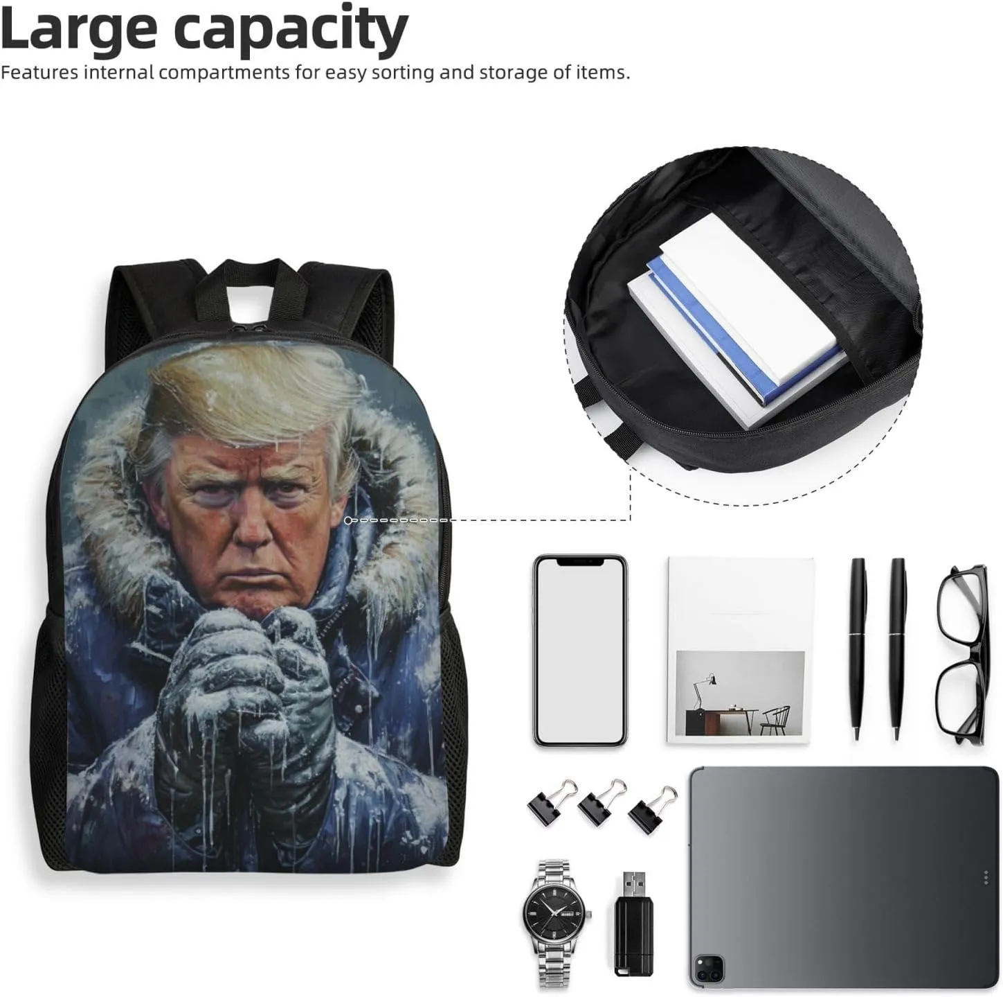 Cold Trump Backpack Waterproof Anti Theft Durable Light Laptop Bag Backpacks For Women Men Travel Gym Backpack