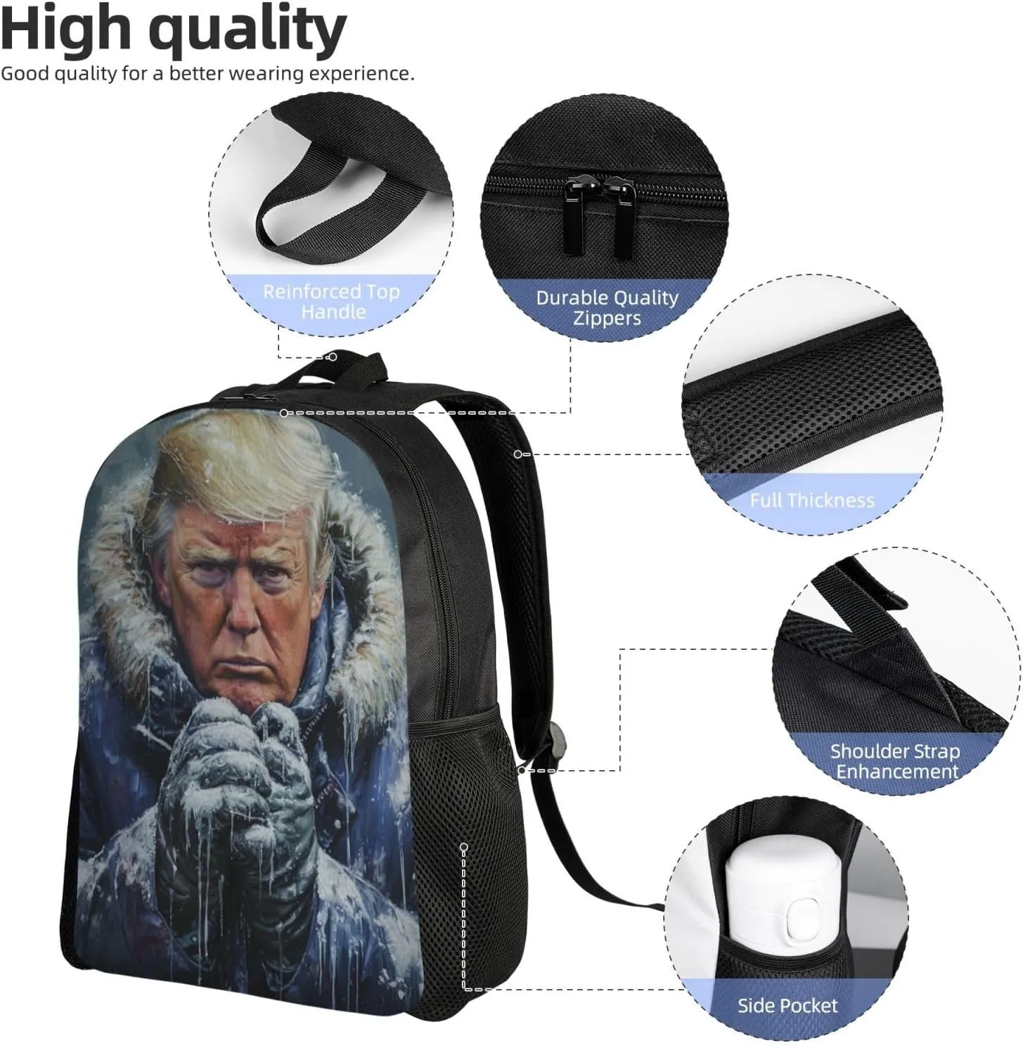 Cold Trump Backpack Waterproof Anti Theft Durable Light Laptop Bag Backpacks For Women Men Travel Gym Backpack