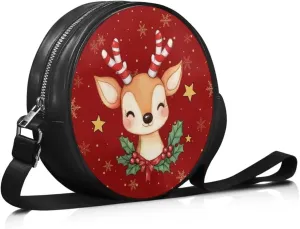 Coldinair Dog Paw Shoulder Bag for Women Leather Crossbody Shoulder Handbags Circle Crossbody Purse Small Tote Satchel