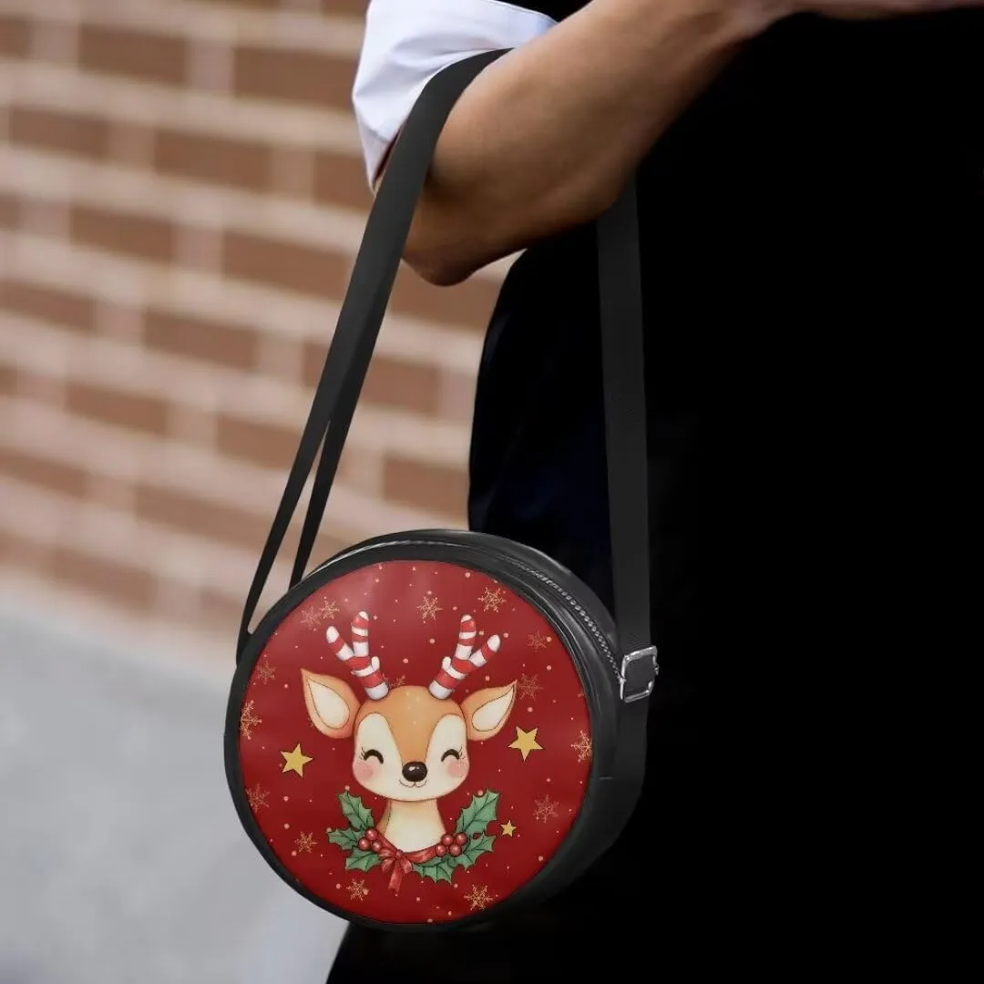 Coldinair Dog Paw Shoulder Bag for Women Leather Crossbody Shoulder Handbags Circle Crossbody Purse Small Tote Satchel