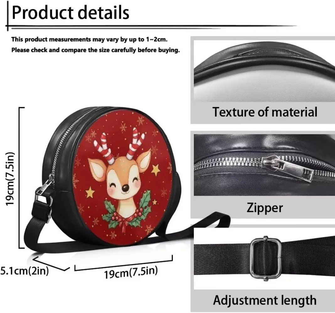 Coldinair Dog Paw Shoulder Bag for Women Leather Crossbody Shoulder Handbags Circle Crossbody Purse Small Tote Satchel
