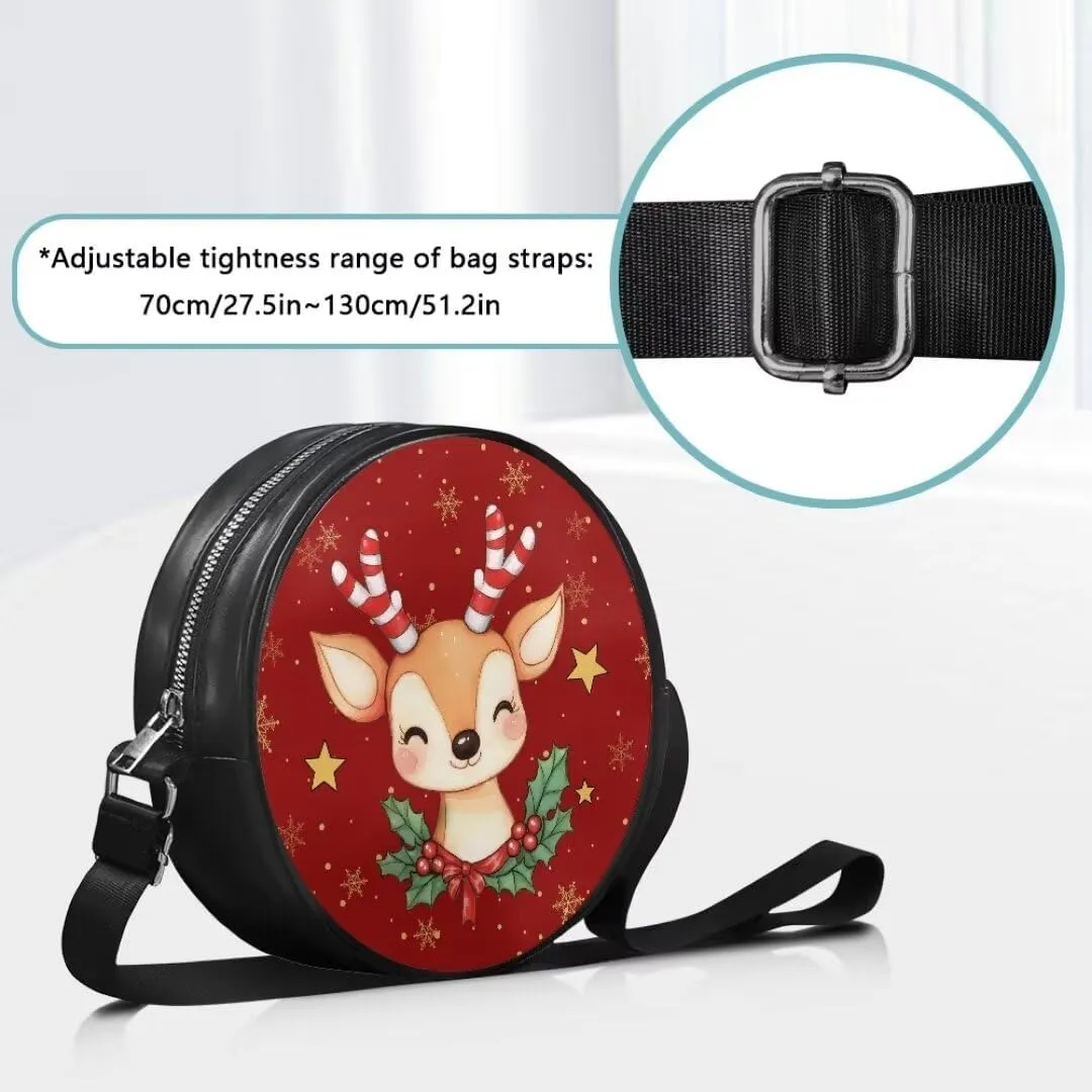 Coldinair Dog Paw Shoulder Bag for Women Leather Crossbody Shoulder Handbags Circle Crossbody Purse Small Tote Satchel