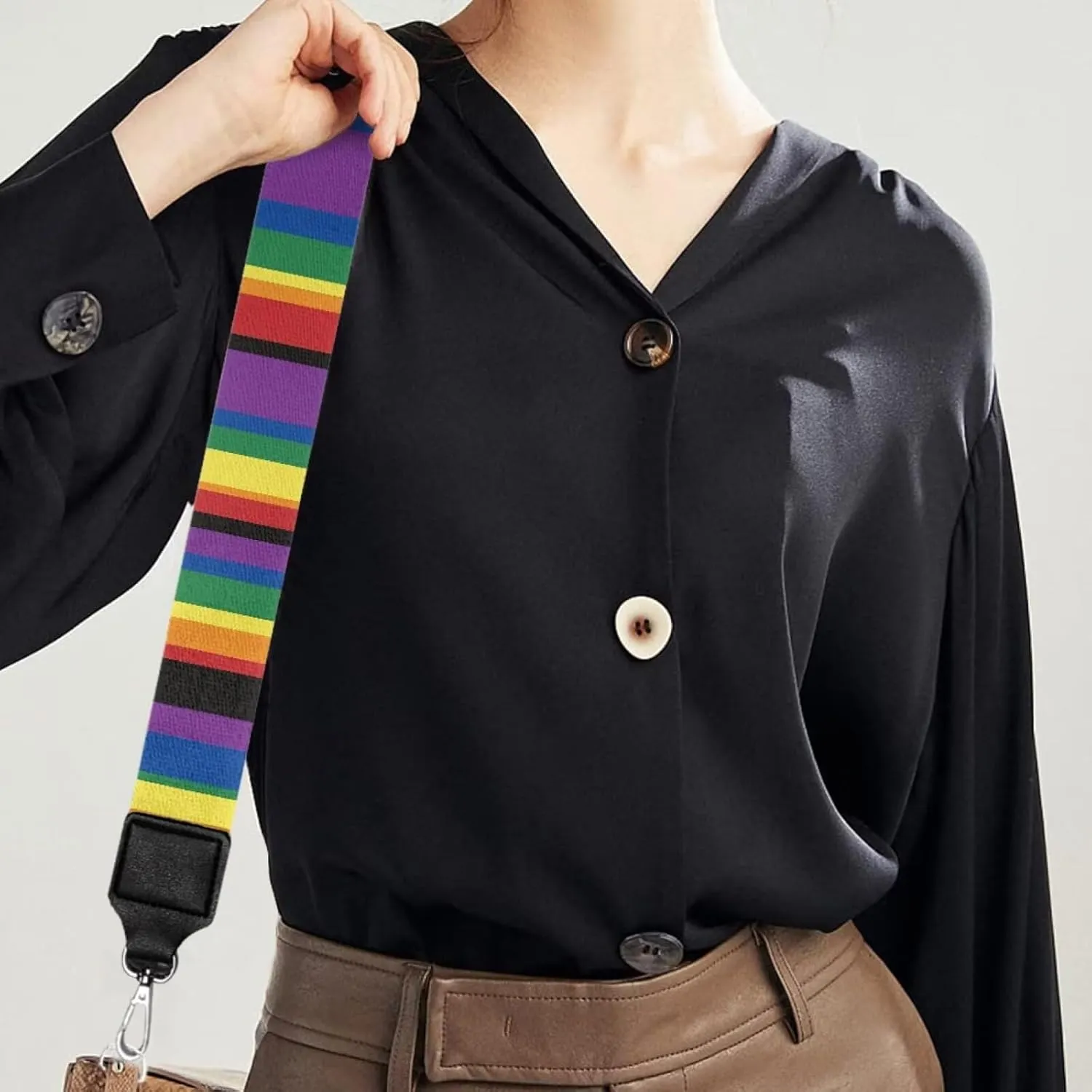 Coldinair LGBT Wide Shoulder Strap Guitar Strap for Purse Replacement and Adjustable Crossbody Bag Straps Gay Pride Handbag Crossbody Bags Shoulder Bags,Rainbow Bag Strap