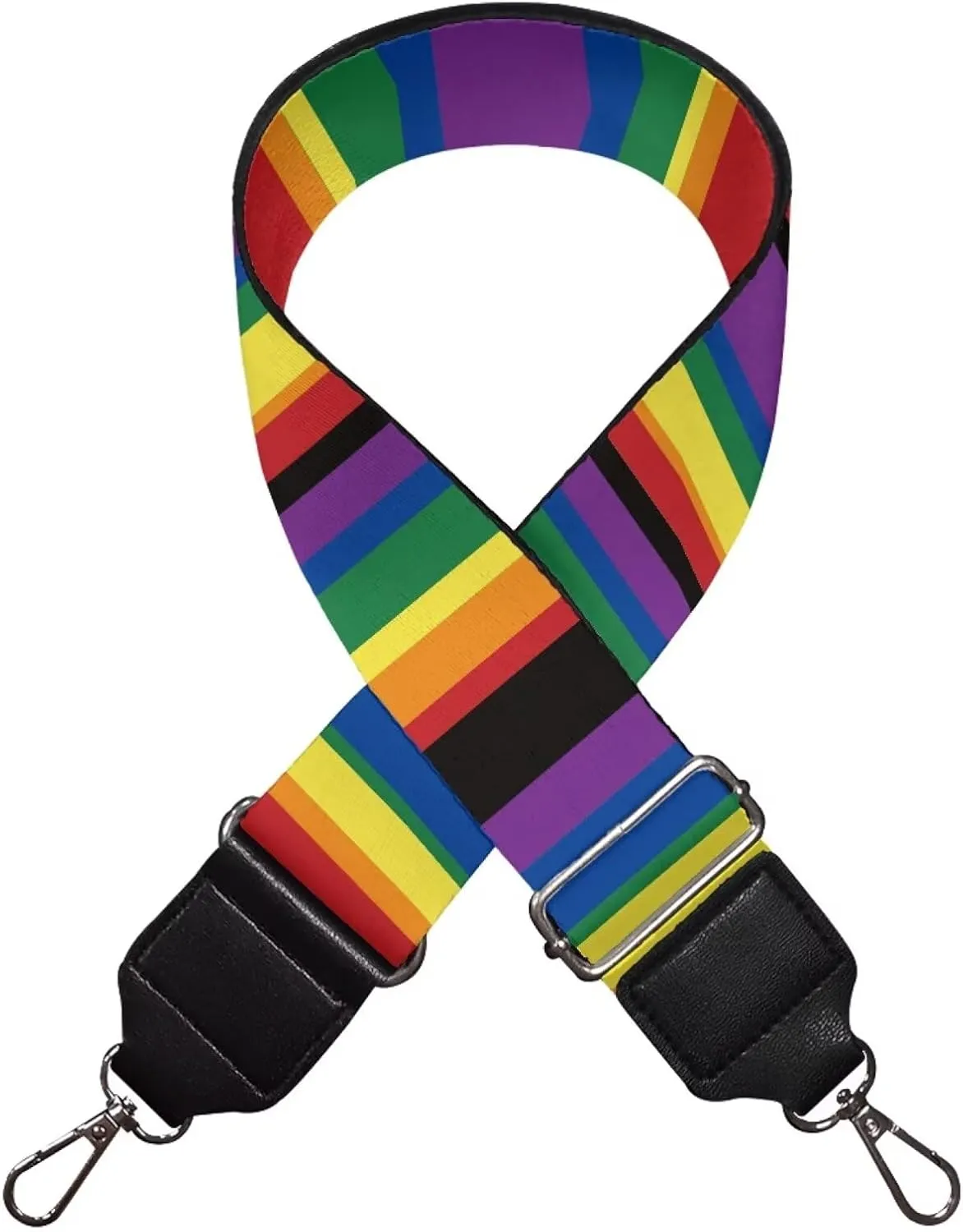 Coldinair LGBT Wide Shoulder Strap Guitar Strap for Purse Replacement and Adjustable Crossbody Bag Straps Gay Pride Handbag Crossbody Bags Shoulder Bags,Rainbow Bag Strap