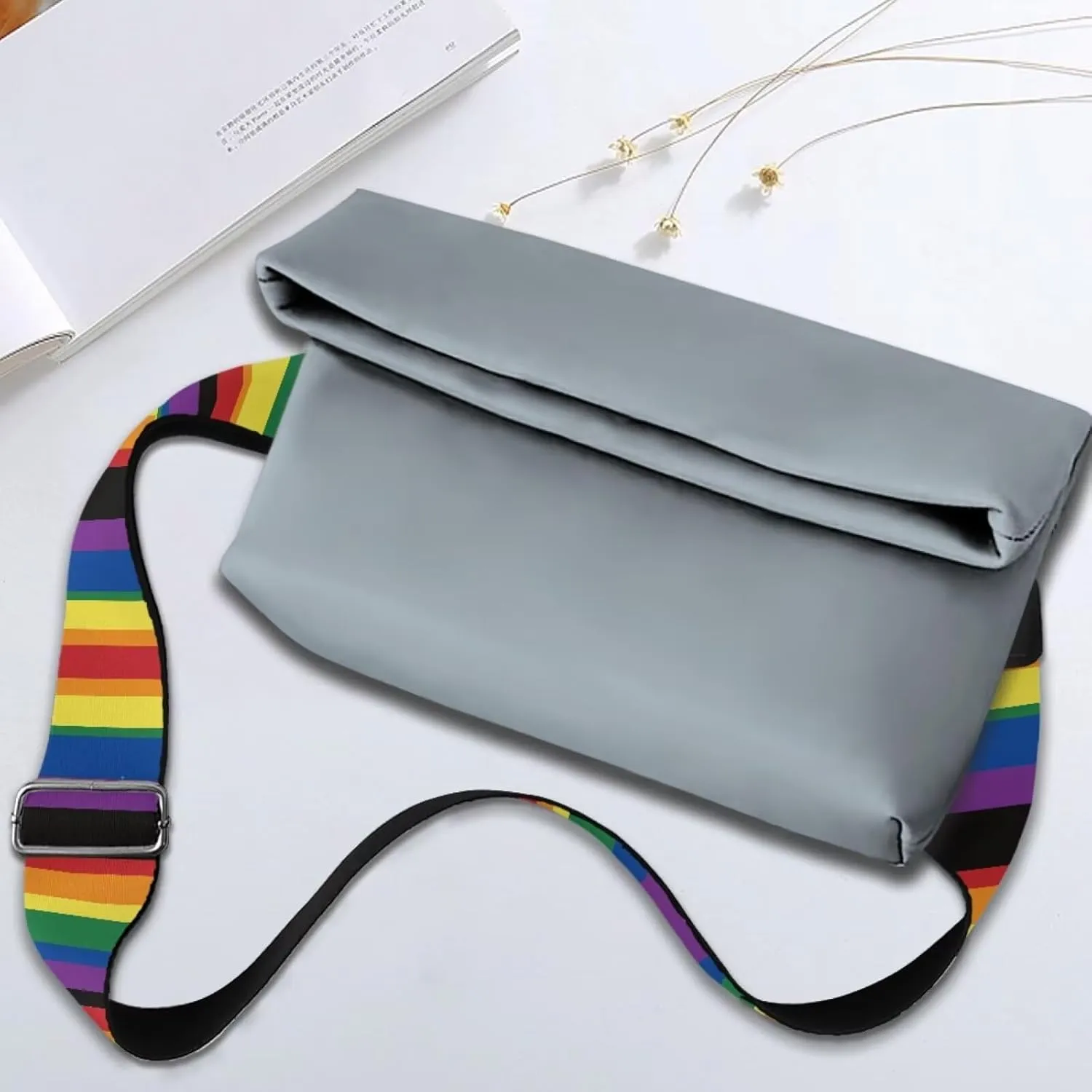Coldinair LGBT Wide Shoulder Strap Guitar Strap for Purse Replacement and Adjustable Crossbody Bag Straps Gay Pride Handbag Crossbody Bags Shoulder Bags,Rainbow Bag Strap