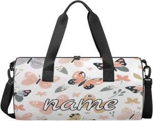 Colorful Butterfly Custom Duffel Bags Weekender Bags Custom Sport Duffel Bag Carry on Overnight Weekender Bag