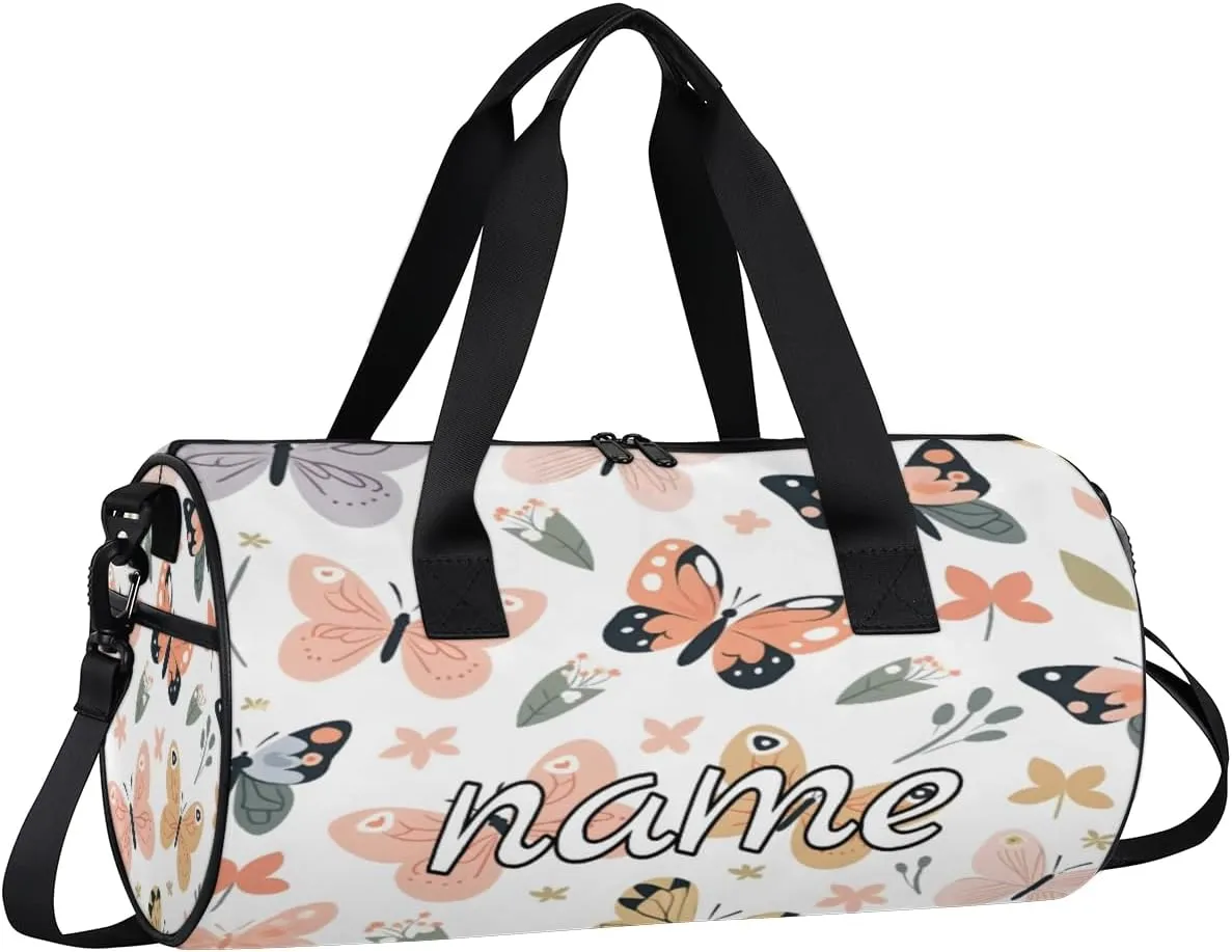 Colorful Butterfly Custom Duffel Bags Weekender Bags Custom Sport Duffel Bag Carry on Overnight Weekender Bag