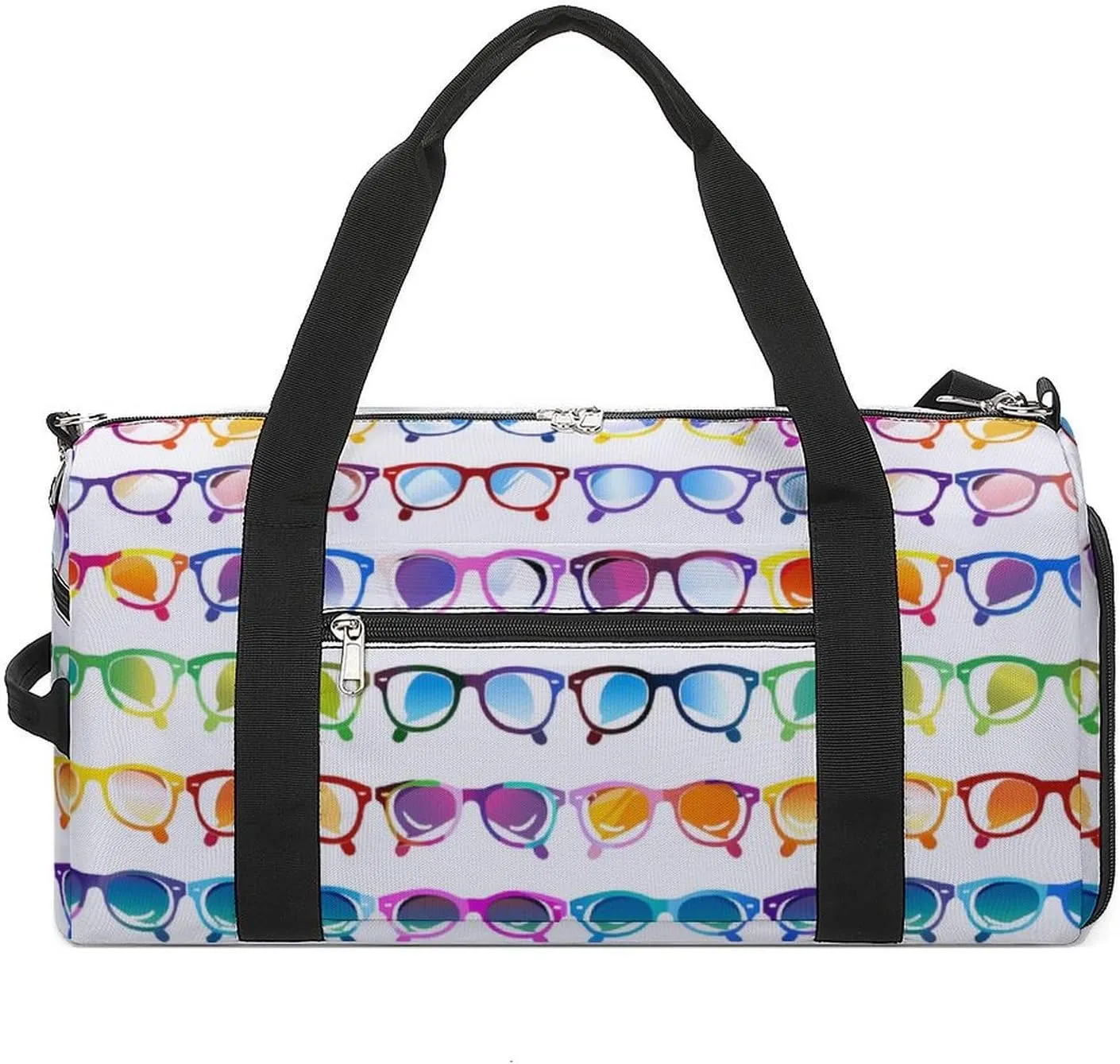Colorful Eye Glasses Sports Gym Bag Lightweight Travel Duffle Bag Carry on Weekender Bags for Women Men