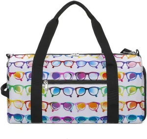 Colorful Eye Glasses Sports Gym Bag Lightweight Travel Duffle Bag Carry on Weekender Bags for Women Men