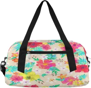 Colorful Floral Gym Bag, Duffle Bag, Weekender Bag, Duffel Bag, Overnight Bag, Travel Duffel Bag, Dance Bag, Tote Bag, Beach Bag, Pool Bag, Gym Duffle Bag, Carry on Bag