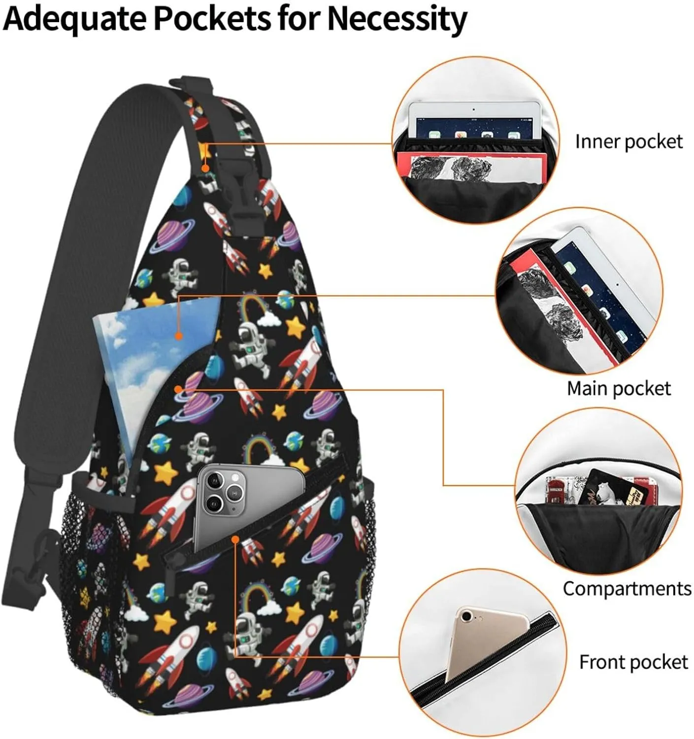 Construction Machinery Truck Crossbody Bag Adjustable Sling Bag Casual Chest Bags Travel Shoulder Backpack