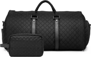 Convertible Garment Travel Bag,Overnight Bag Women Duffle Bag with Shoe Pouch 2 in 1 Hanging Cloting Suit Luggage