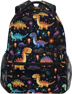 Cool Backpacks for Men and Women Waterproof Business Work Bag with Chest Strap for Business Work College Travel Trip Personalized Dinosaur Fluorescence