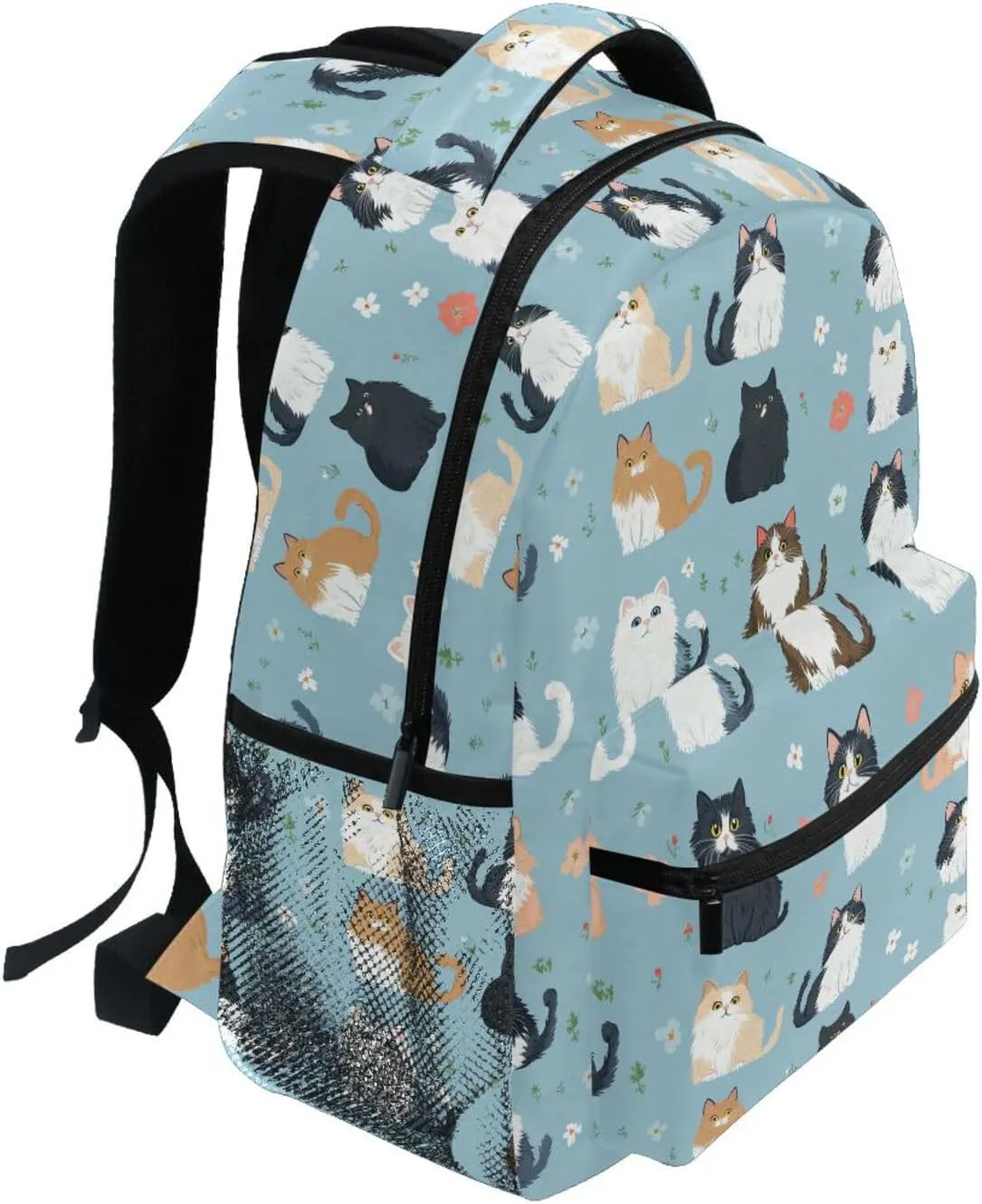 Cool Backpacks for Men and Women Waterproof Travel Laptop Backpack with Chest Strap for Business Work College Travel Trip Cartoon Cute Norwegian Personalized Cat Cats Neutral