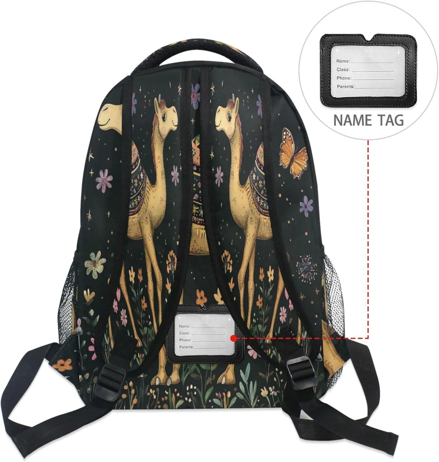 Cool Backpacks for Men Women Fashion Backpack with Chest Strap Gift Men & Women Cartoon Camel Black