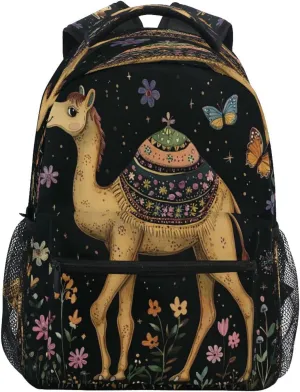 Cool Backpacks for Men Women Fashion Backpack with Chest Strap Gift Men & Women Cartoon Camel Black