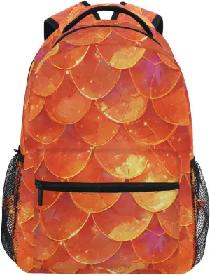 Cool Backpacks for Men Women Fashion Laptop Bookbag with Chest Strap Gift Men & Women Red Scales Glittering
