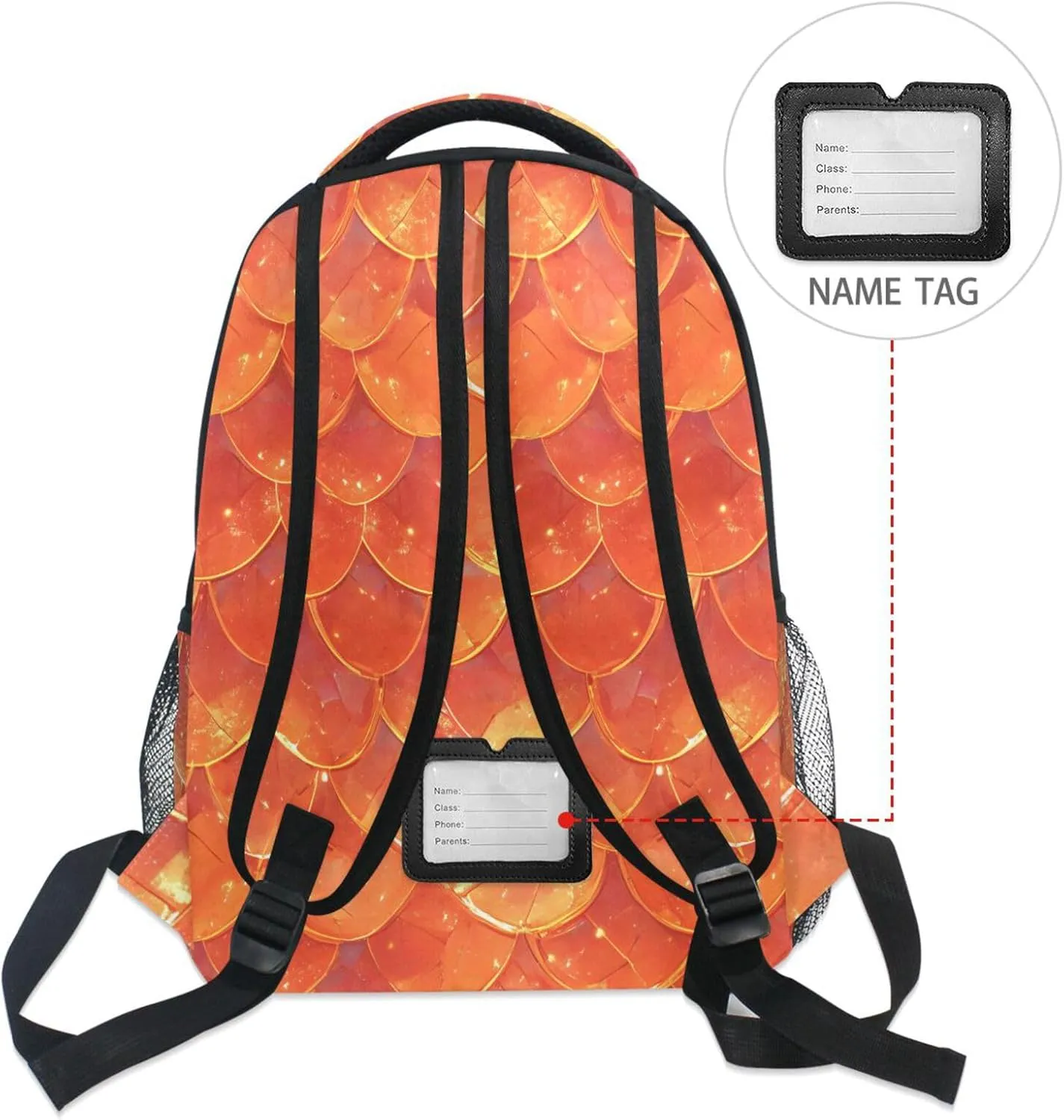 Cool Backpacks for Men Women Fashion Laptop Bookbag with Chest Strap Gift Men & Women Red Scales Glittering