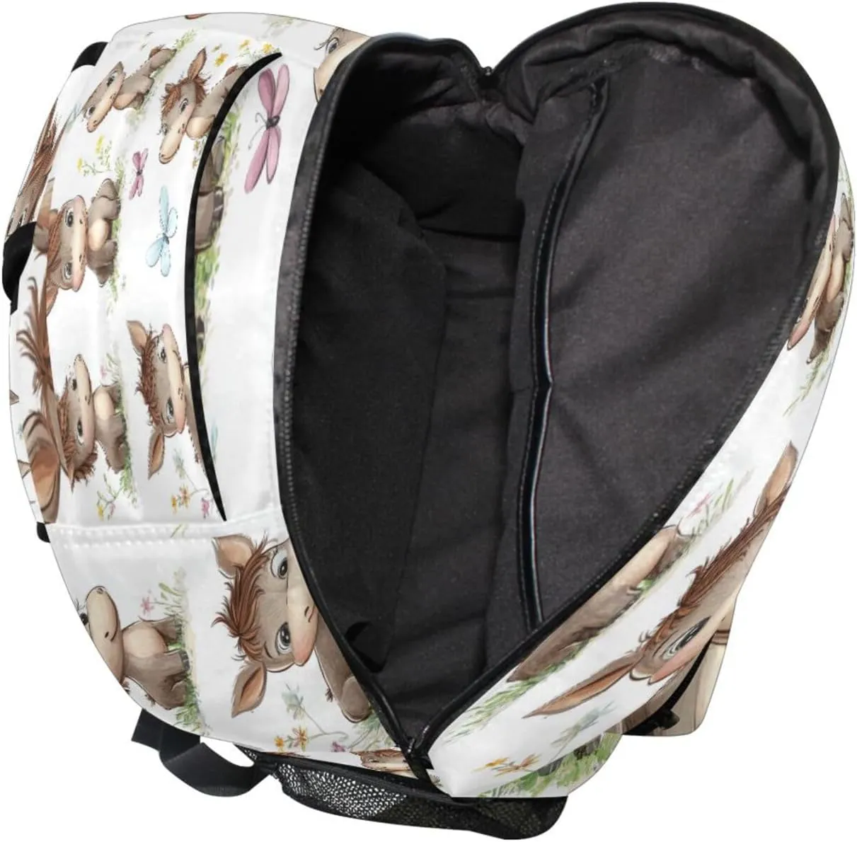 Cool Backpacks for Women Men Fashion Personal Backpack with Chest Strap for Travel Trip Cute Donkey White