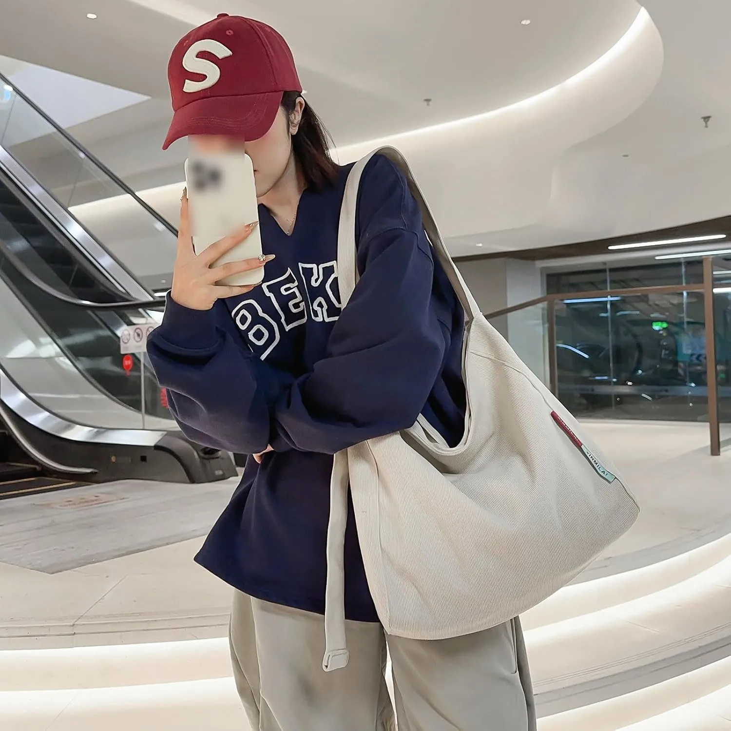 Corduroy Hobo Bag Plain Crossbody Bag Casual Messenger Bag Adjustable Shoulder Bag Purse Travel Daypacks