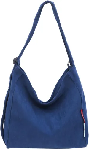 Corduroy Hobo Bag Plain Crossbody Bag Casual Messenger Bag Adjustable Shoulder Bag Purse Travel Daypacks