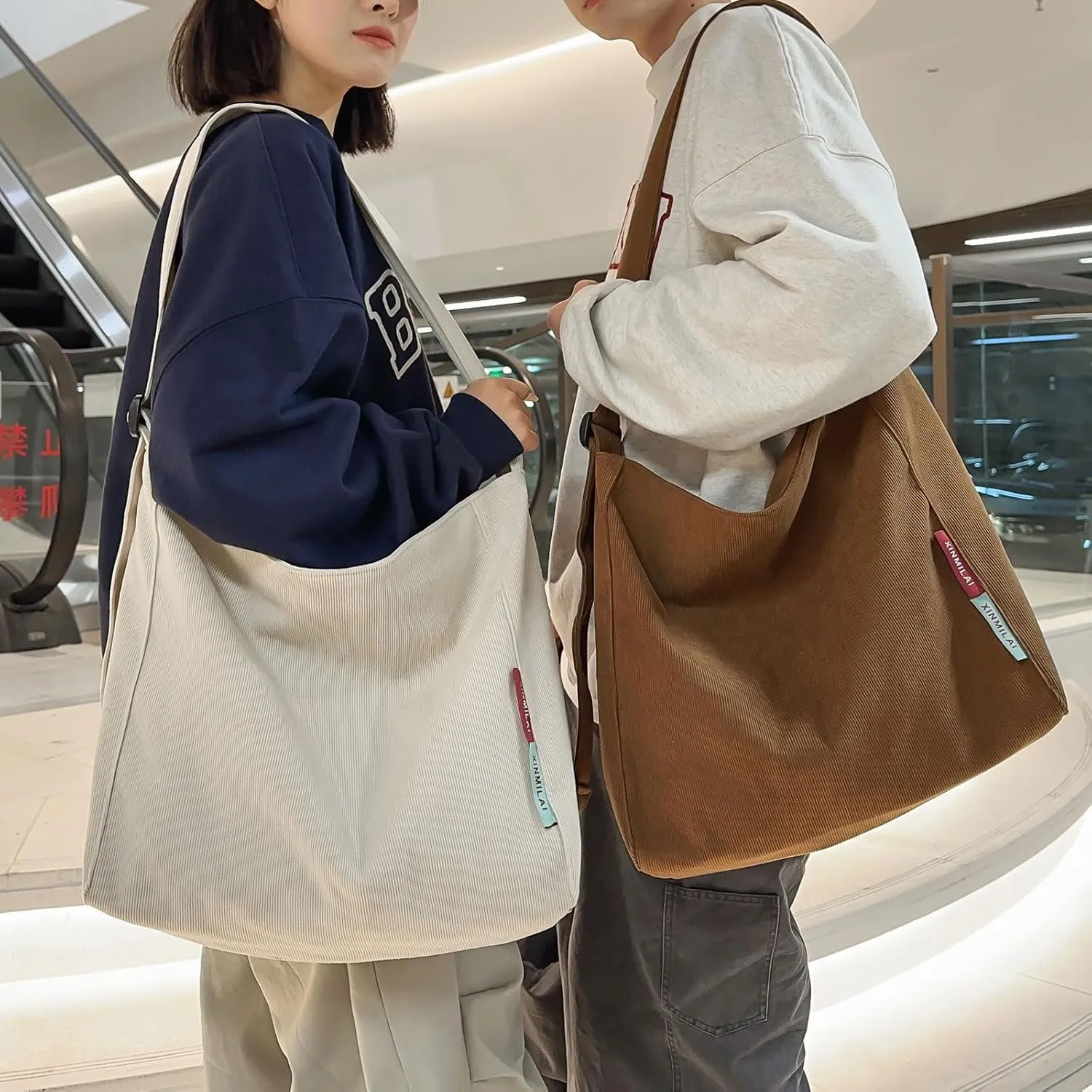 Corduroy Hobo Bag Plain Crossbody Bag Casual Messenger Bag Adjustable Shoulder Bag Purse Travel Daypacks