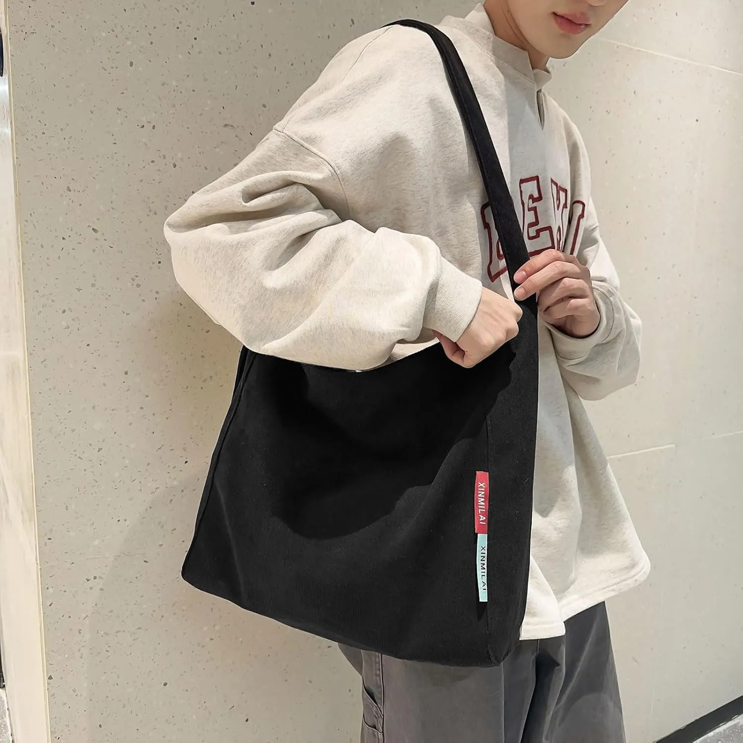 Corduroy Hobo Bag Plain Crossbody Bag Casual Messenger Bag Adjustable Shoulder Bag Purse Travel Daypacks