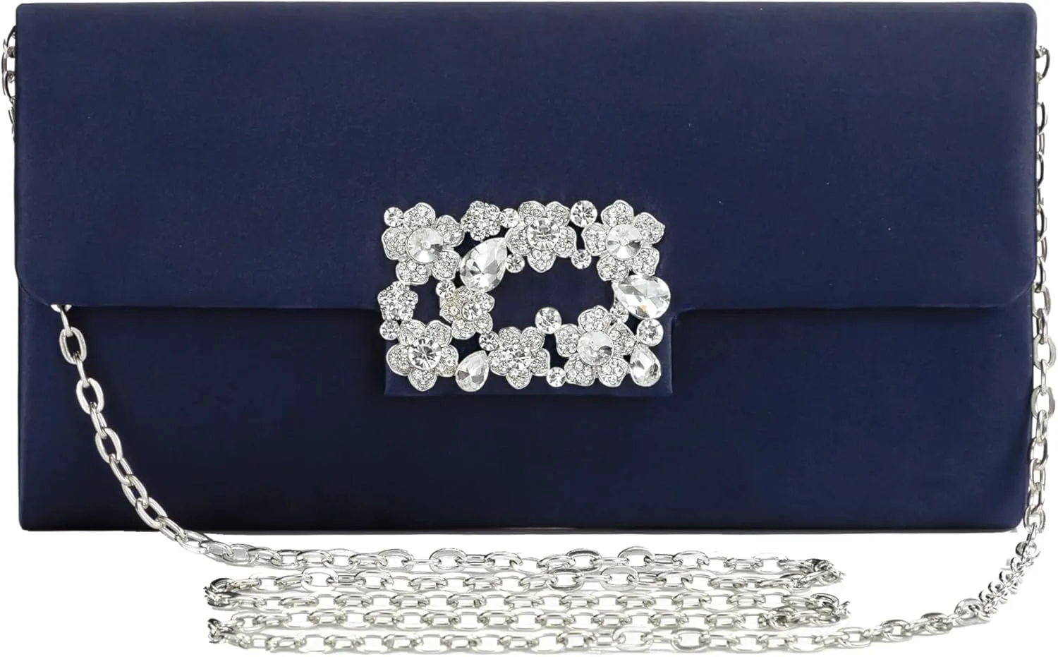 Coucoland Clutch Purses for Women - Satin Evening Bag Crystal Embellished Handbag for Bride Party Prom Wedding