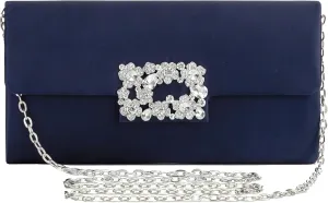 Coucoland Clutch Purses for Women - Satin Evening Bag Crystal Embellished Handbag for Bride Party Prom Wedding