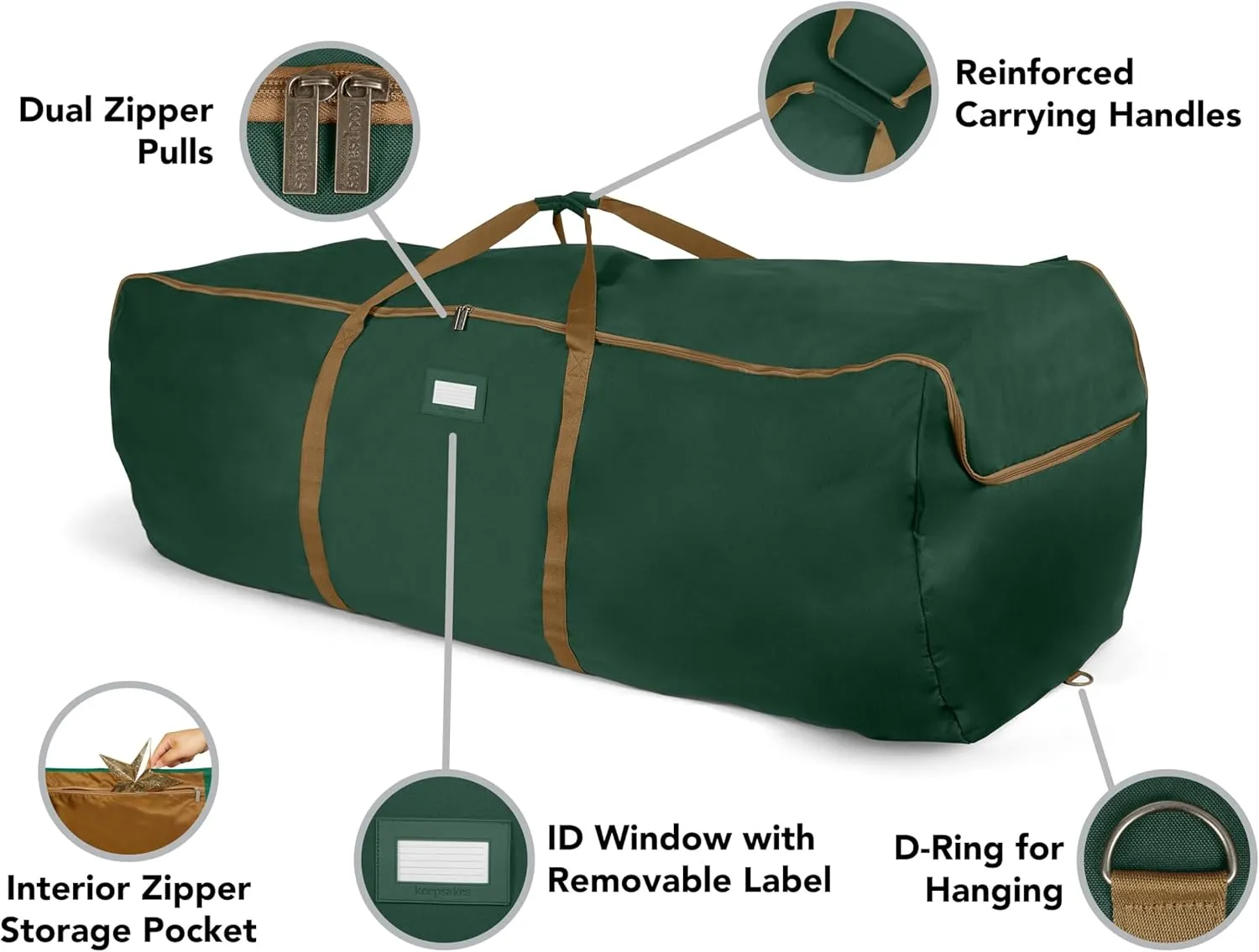 Covermates Keepsakes - Storage Duffel Bag - Heavy Duty Polyester - Reinforced Handles - Closet Storage, Green