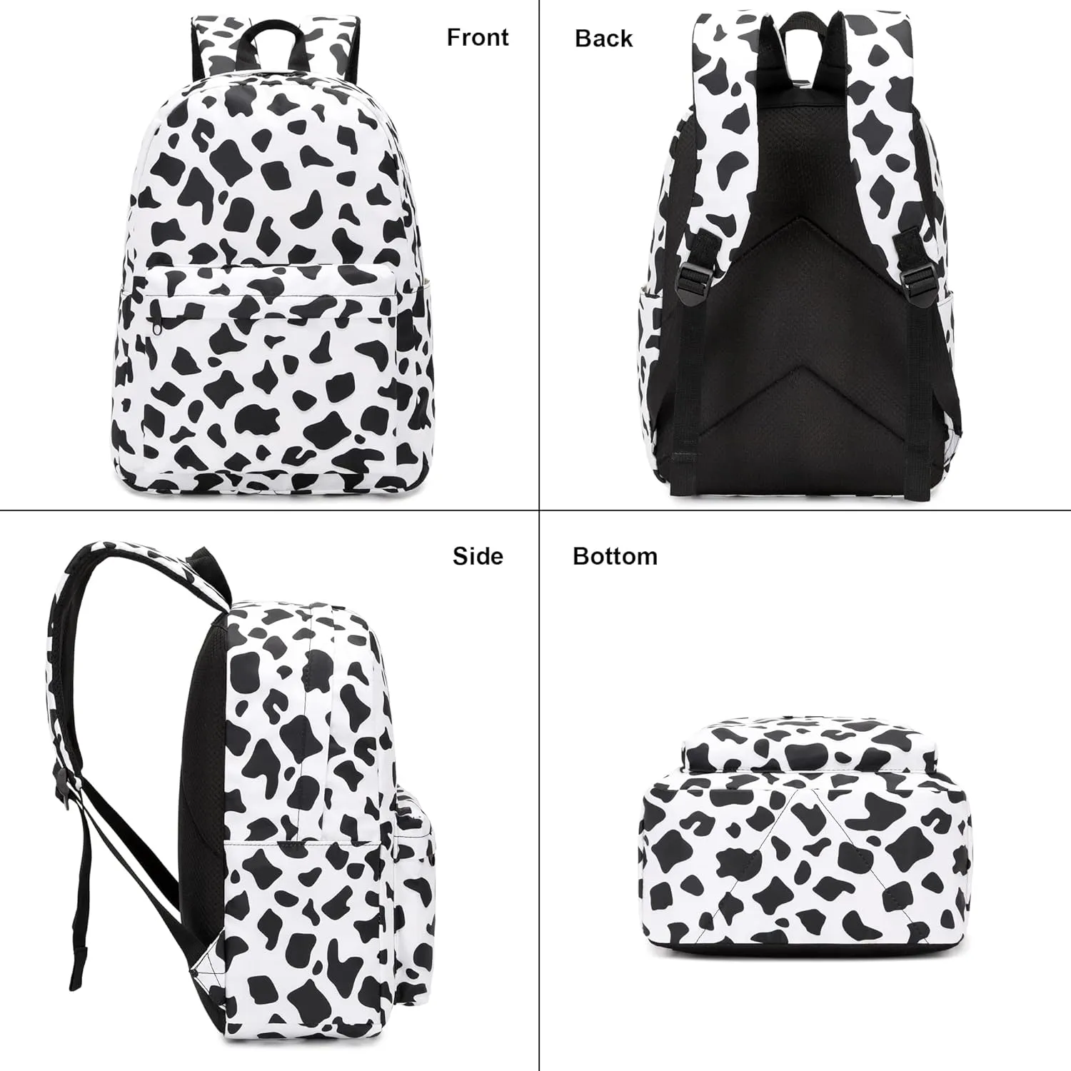 Cow Print School Backpack for Girls Womens, School Bags Collge Bookbags Laptop Backpacks for Kids Teens Adults