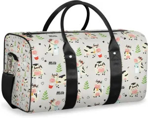 Cows Travel Duffle Bag, Weekender Bags for Women Men, Carry on Overnight Bag Waterproof Gym Bags, Hospital Bag for Labor and Delivery