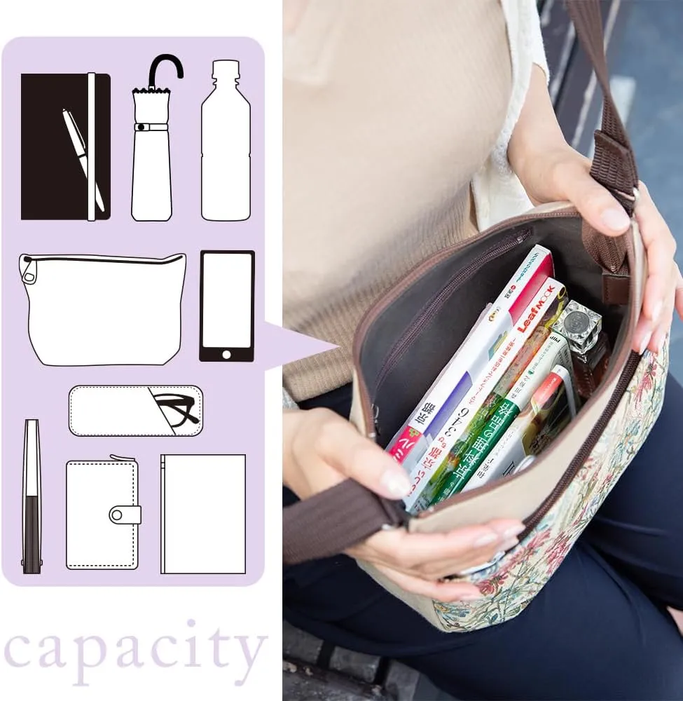 Crearekiki Made in Japan Shoulder Bag Women's Crossbody Lightweight Gobelin Woven Body Bag Mother's Birthday Present GO-17us