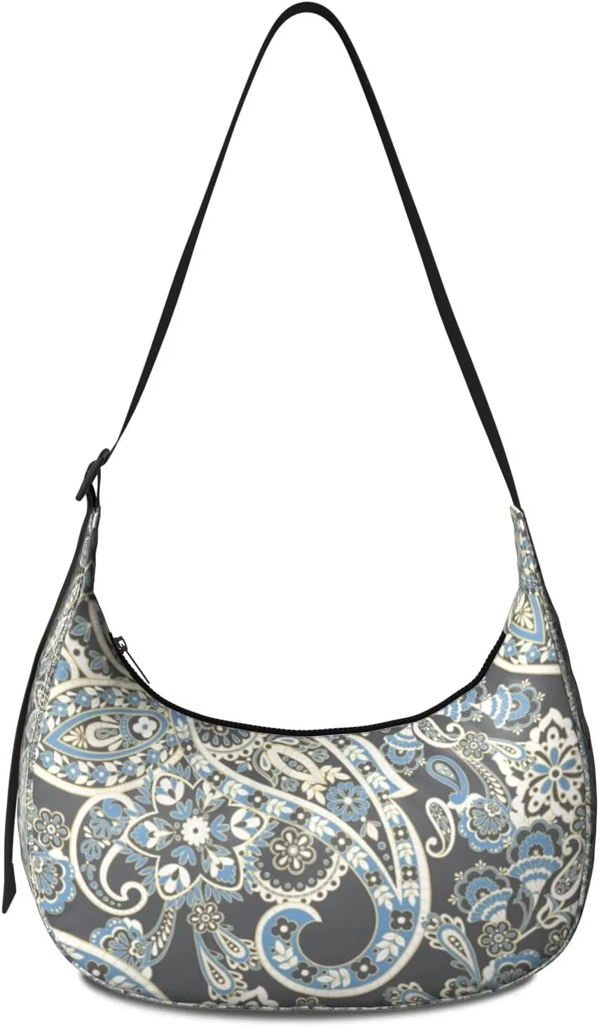 Crescent Shoulder Bag Clutch HandBag with Zipper Closure for Women Underarm Purse with Adjustable Strap Zipper Closure