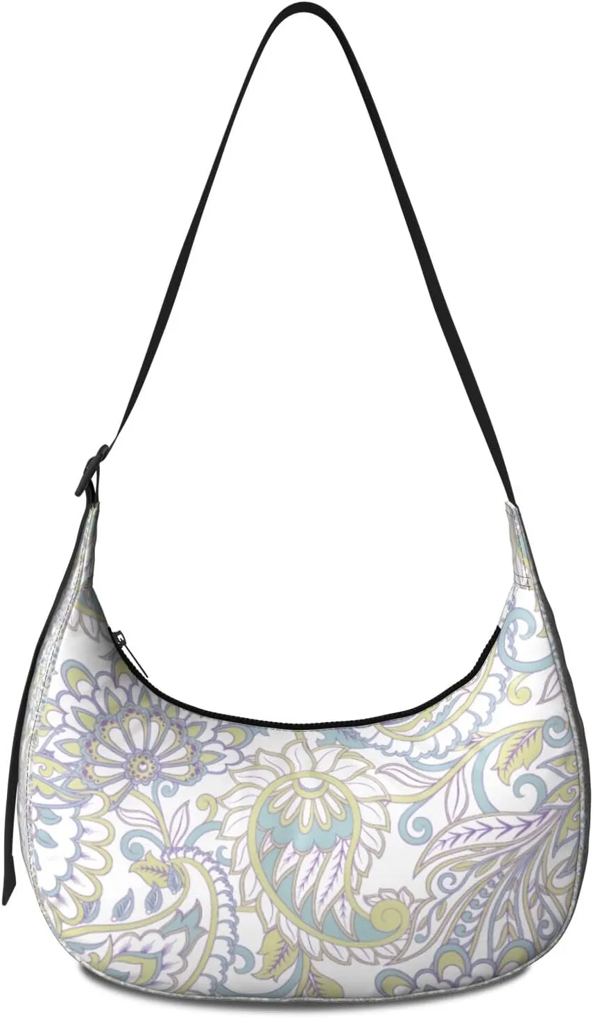 Crescent Shoulder Bag Clutch HandBag with Zipper Closure for Women Underarm Purse with Adjustable Strap Zipper Closure