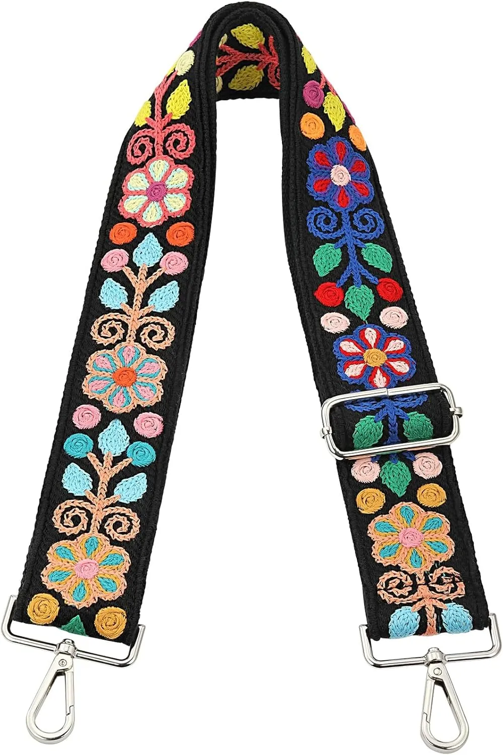 Crochet Flower Purse Strap,Knit Wide Replacement Crossbody for Shoulder Strap Bag Adjustable 2inch Guitar Strap