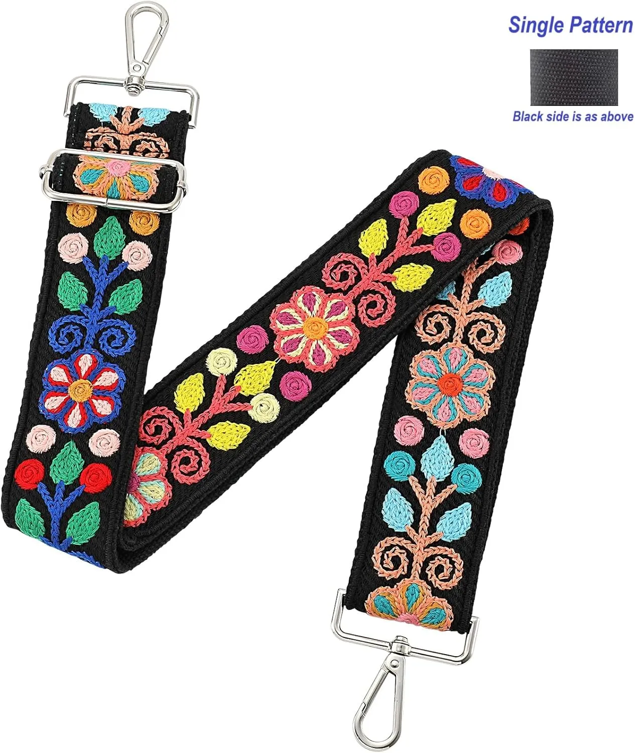 Crochet Flower Purse Strap,Knit Wide Replacement Crossbody for Shoulder Strap Bag Adjustable 2inch Guitar Strap