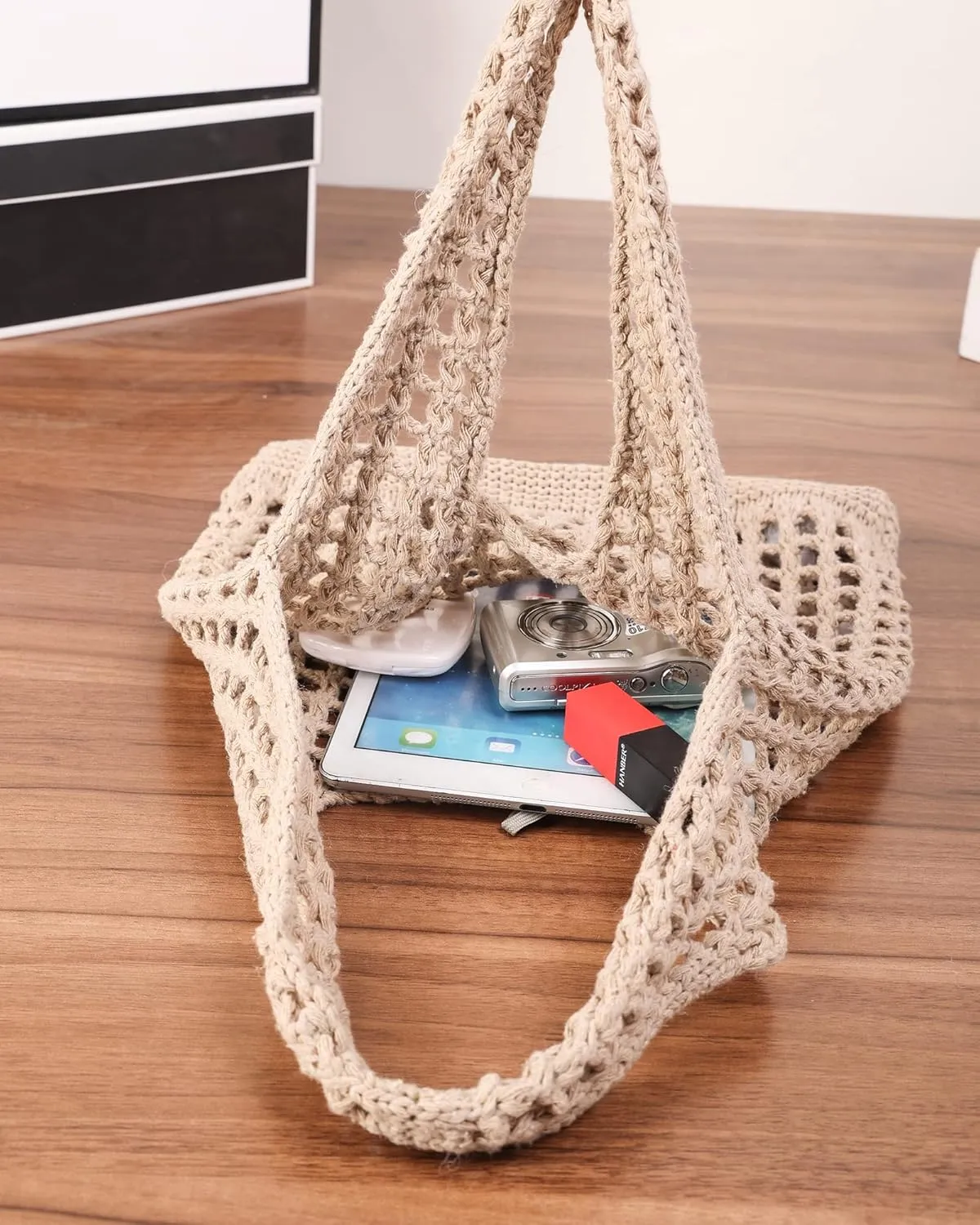 Crochet Mesh Beach Tote Shoulder Handbags Hobo Summer Aesthetic Women's Bag