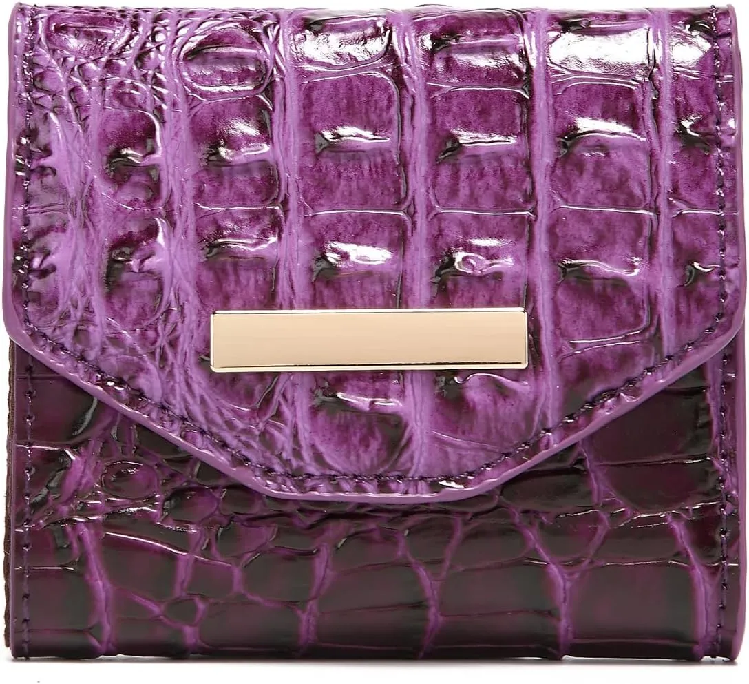 Crocodile Small Wallets Short Vintage Leather Credit Card Holder Luxury Clutch Mini Coin Purse for Women