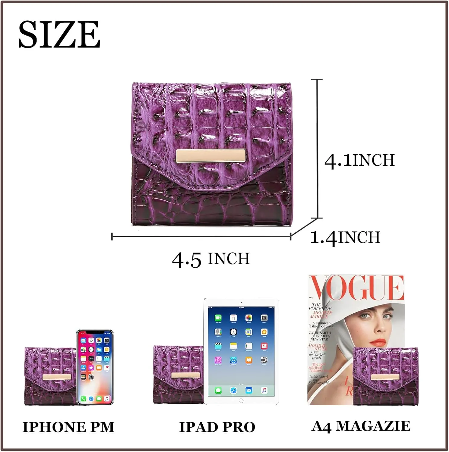 Crocodile Small Wallets Short Vintage Leather Credit Card Holder Luxury Clutch Mini Coin Purse for Women