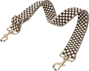 Cross Body Purse Strap Wide Shoulder Strap Polka Dots Strap for Crossbody Bag Pattern Crossbody Strap Gold Clasp Coffee