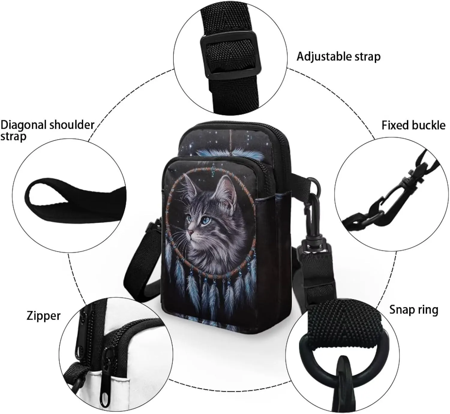 Crossbody Bag Crossbody Purses for Women Shoulder Bags with Strap Casual Polyester Shoulder Bag