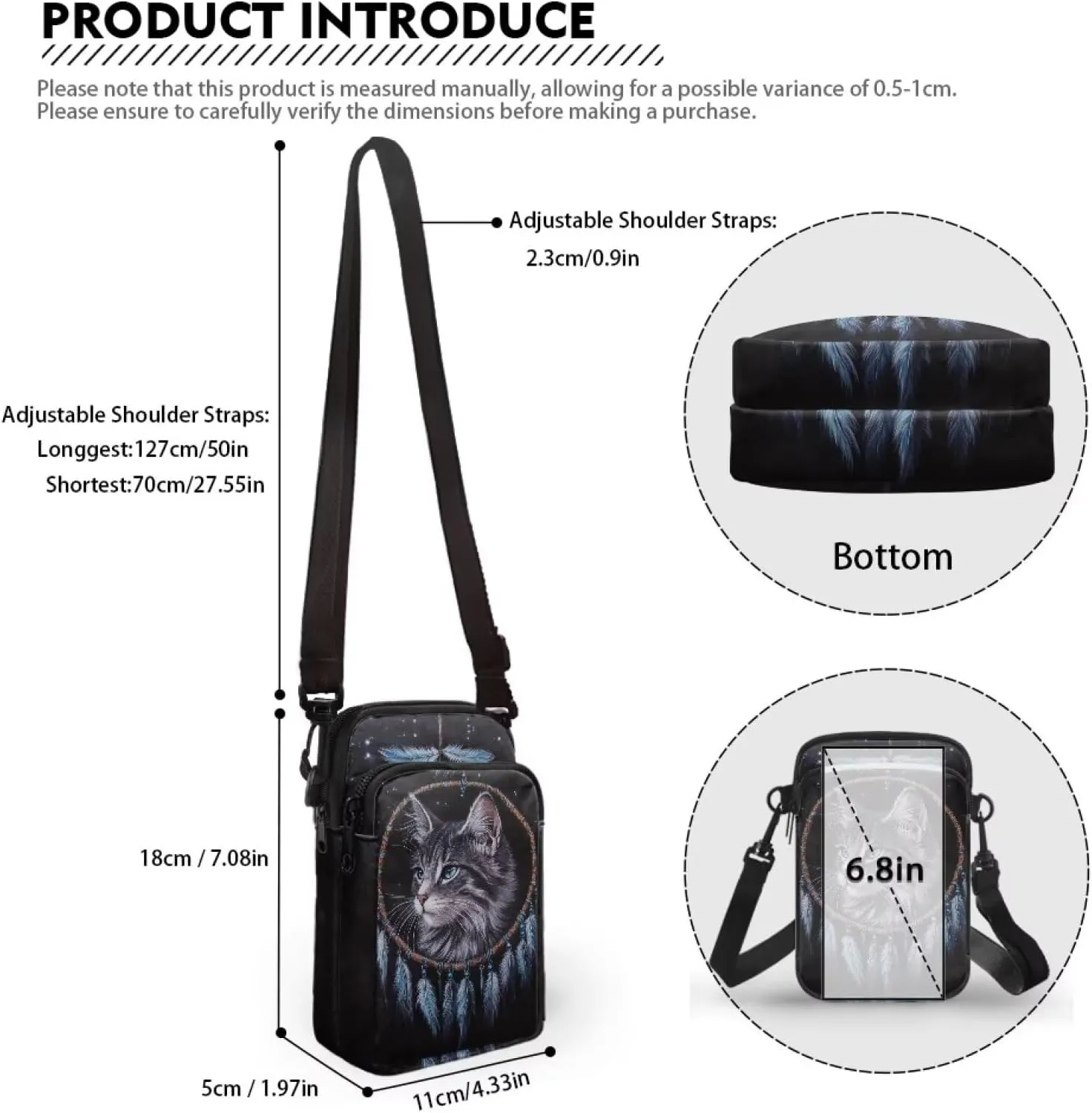 Crossbody Bag Crossbody Purses for Women Shoulder Bags with Strap Casual Polyester Shoulder Bag