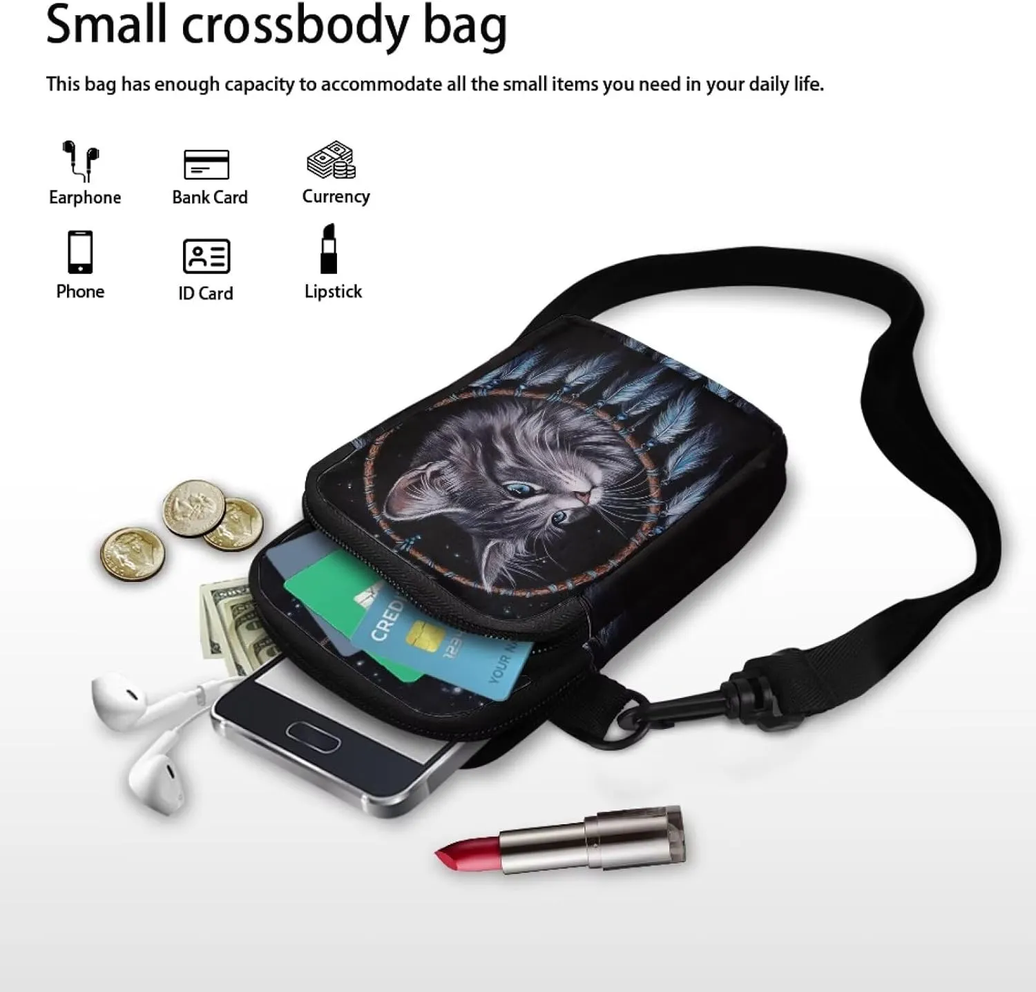 Crossbody Bag Crossbody Purses for Women Shoulder Bags with Strap Casual Polyester Shoulder Bag
