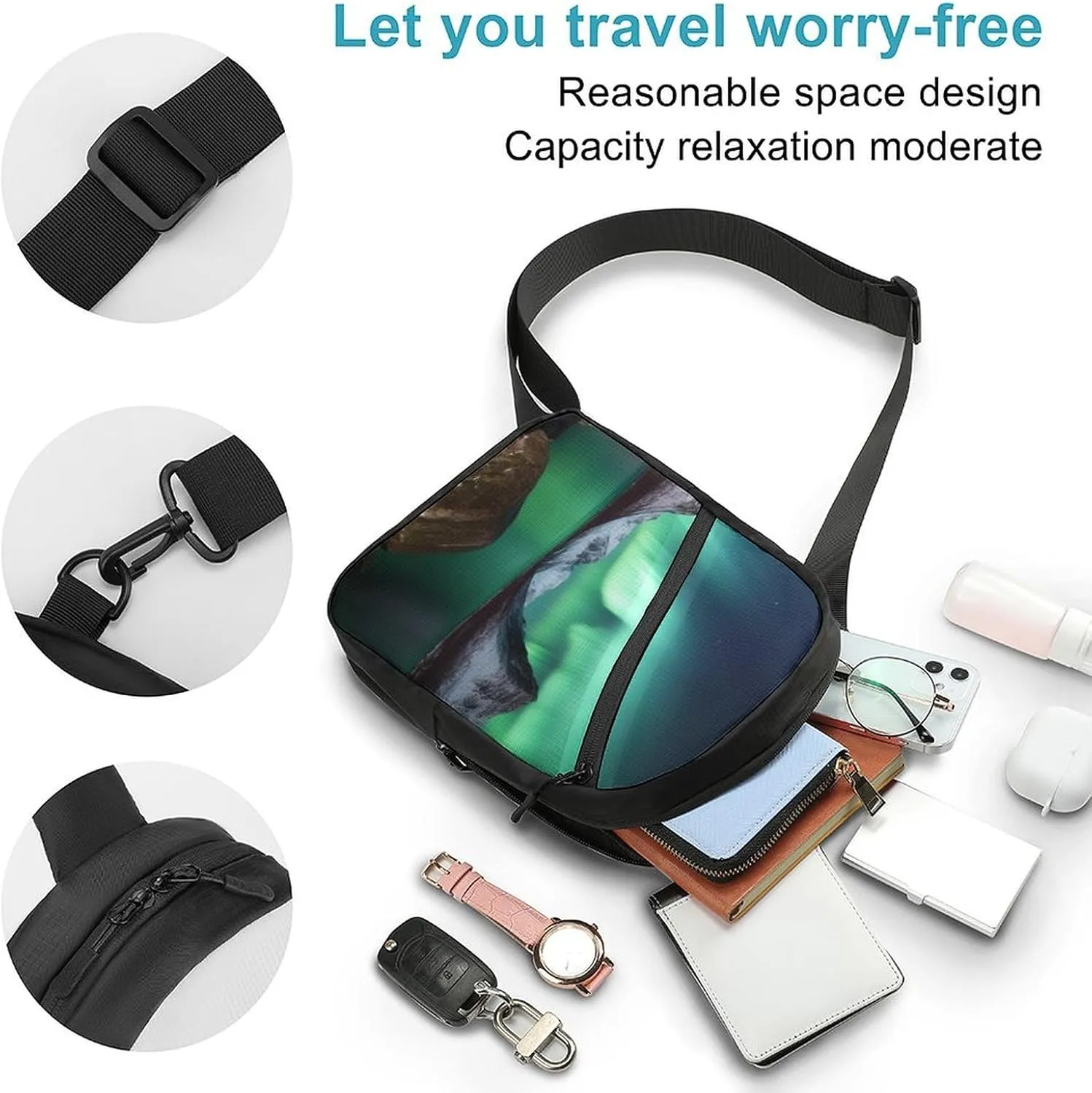 Crossbody Bag for Women Men Chest Bag Weed Striped Sling Bag Crossbody Shoulder Bag Sling Backpack