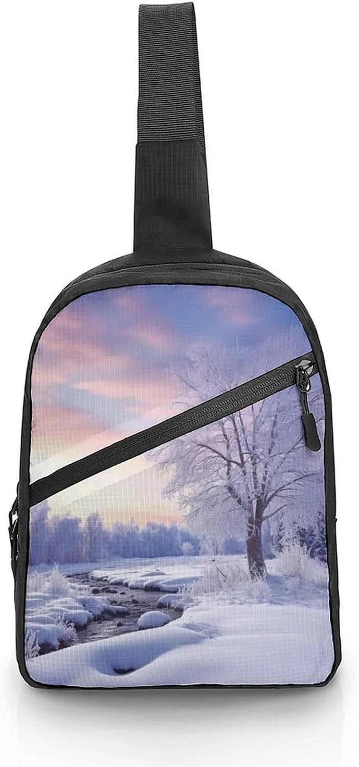 Crossbody Bag for Women Men Chest Bag Weed Striped Sling Bag Crossbody Shoulder Bag Sling Backpack