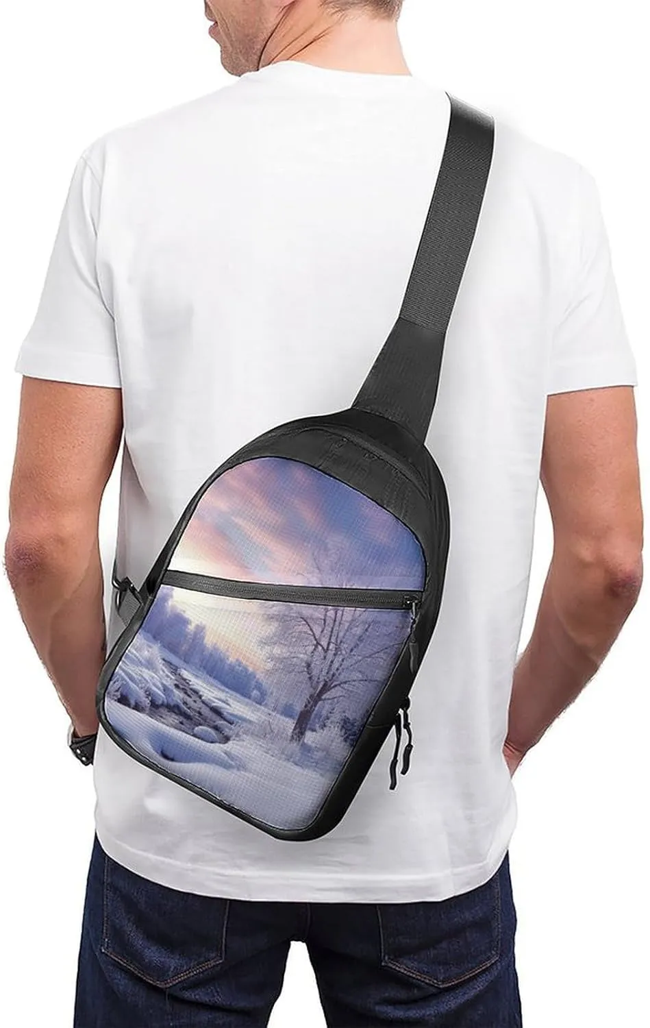 Crossbody Bag for Women Men Chest Bag Weed Striped Sling Bag Crossbody Shoulder Bag Sling Backpack